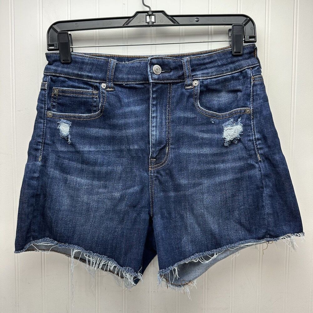 American Eagle Shorts Super Hi-Rise Shortie 8 Next Level Denim Jean Distressed